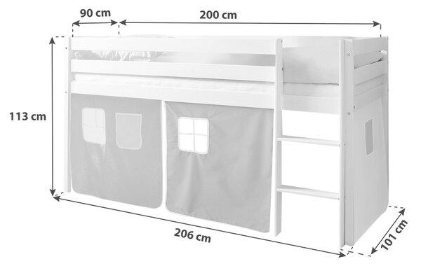 VYVÝŠENÁ POSTEĽ, 90/200 cm prírodná farba, ružová, pink MID.YOU - Detské izby, Online Only