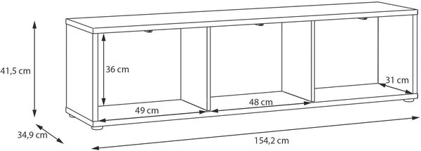 NÍZKA KOMODA, taupe, 154,2/42,5/34,9 cm Carryhome - TV nábytok, Online Only