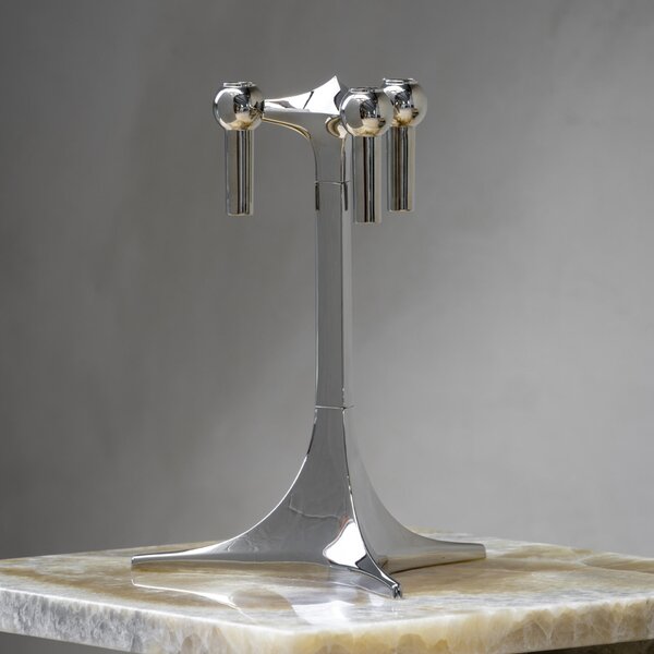 Dizajnový svietnik STOFF Nagel Stand Solid Chrome