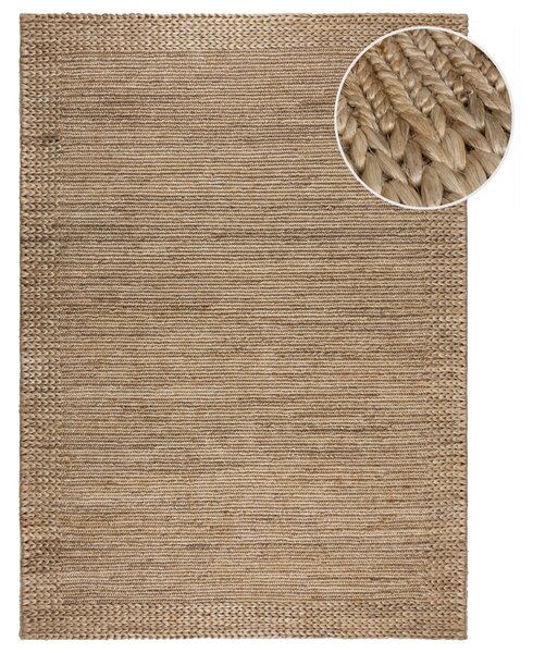 Flair Rugs , Kusový koberec Drew Braid Border Natural, 120x170, béžová, chodba / predsieň
