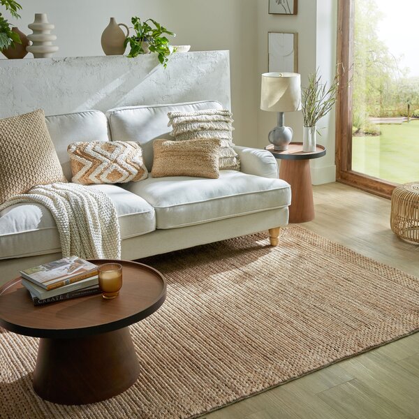 Flair Rugs , Kusový koberec Drew Braid Border Natural, 120x170, béžová, chodba / predsieň