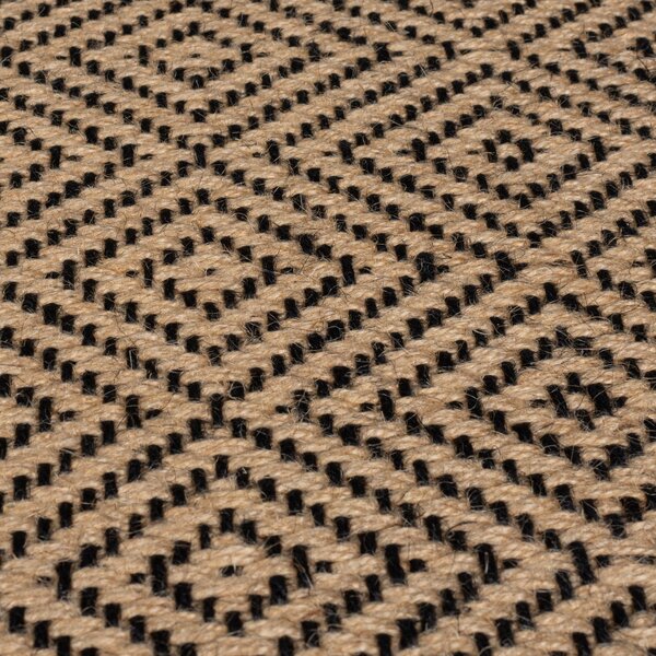 Flair Rugs , Kusový koberec Geometric Jute Black, 200x290, béžová, chodba / predsieň