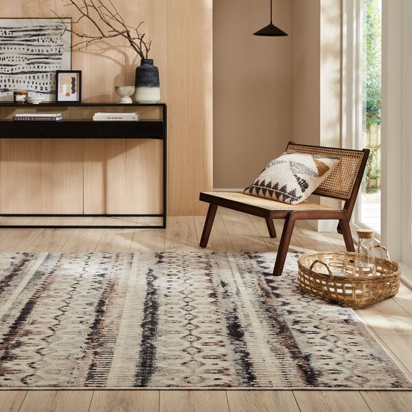 Flair Rugs, Kusový koberec Fuse Marly Geo Natural, 120x170, béžová, obývacia izba