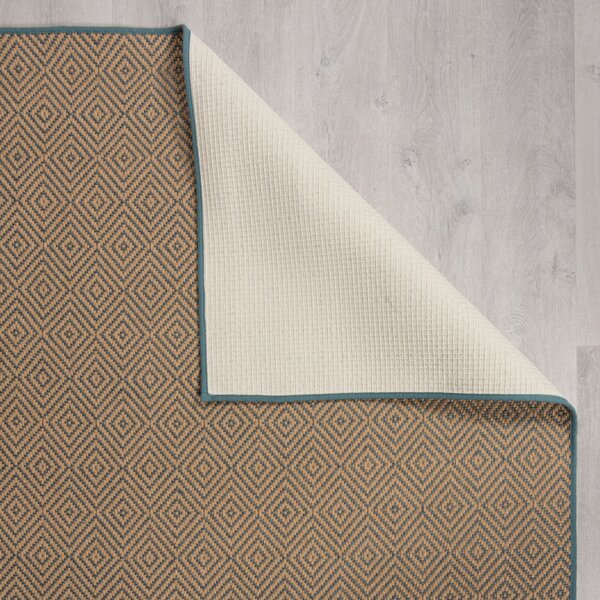 Flair Rugs, Kusový koberec Geometric Jute Blue, 200x290, béžová, chodba / predsieň