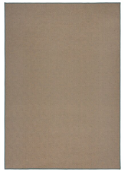 Flair Rugs, Kusový koberec Geometric Jute Blue, 200x290, béžová, chodba / predsieň