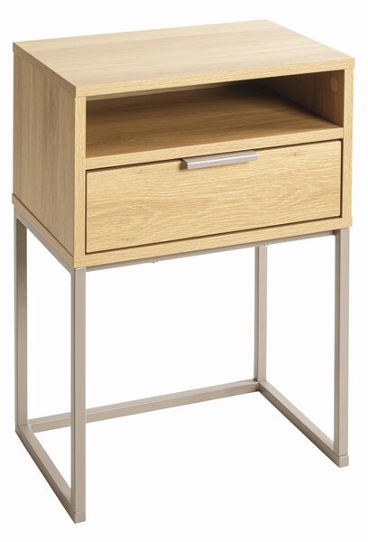 NOČNÝ STOLÍK, farba duba, kašmírová, 40/60/28 cm - Nočné stolíky, Online Only