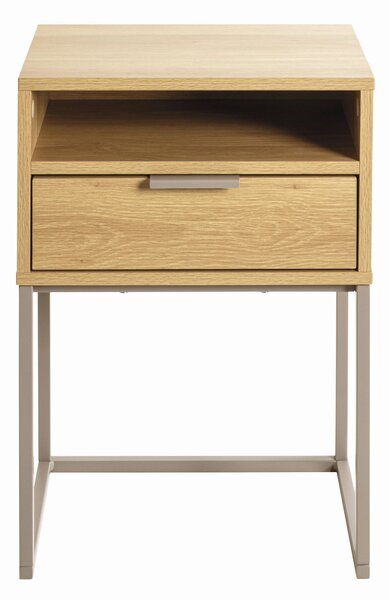 NOČNÝ STOLÍK, farba duba, kašmírová, 40/60/28 cm - Nočné stolíky, Online Only