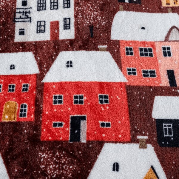 Mikroplyšová deka SNOWY VILLAGE, farebná Rozmer: 150 x 200 cm
