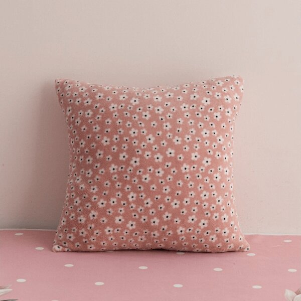 Obojstranná obliečka na vankúšik DUO SENSE DAISELLE 45x45 cm mikroplyš/flanel, ružová