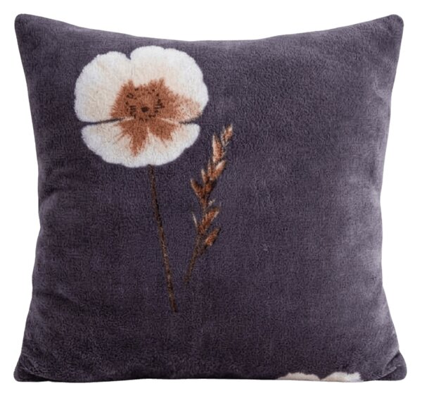 Obojstranná obliečka na vankúšik DUO SENSE ARVENA 45x45 cm mikroplyš/flanel, tmavo sivá