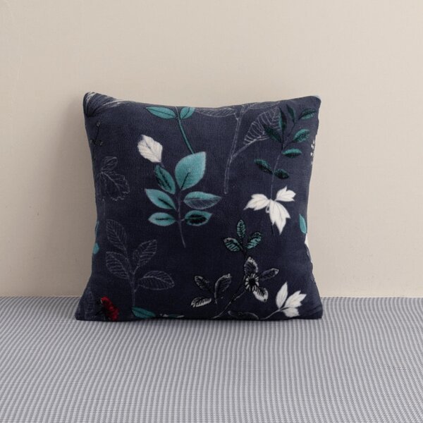 Obojstranná obliečka na vankúšik DUO SENSE NOCTIFLORA 45x45 cm mikroplyš/flanel, tmavomodrý