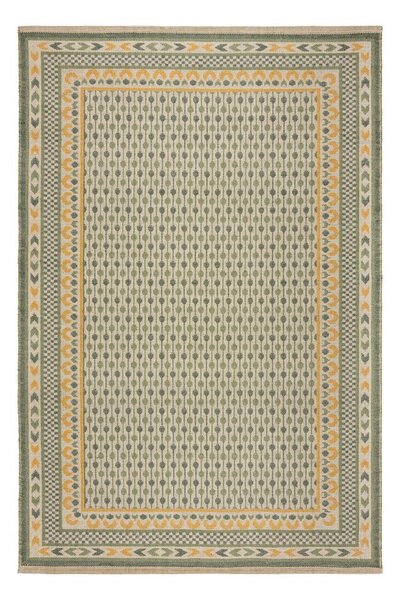 Zelený koberec s prímesou juty 200x290 cm Mara Jute Border – Flair Rugs