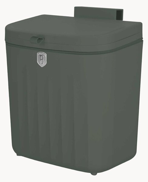 Závesný kuchynský odpadkový kôš Matte Green, 7 l