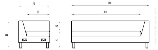 Pohovka rohová NOTRE DAME CORNER 3L (trojmiestne luxusné sofa pre rohové zostavy (Ľavá), určené pre kancelárske a komerčné priestory)