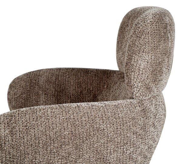 STOLIČKA S PODRÚČKAMI, železo, mikrovlákno, taupe Livetastic - Stoličky, Online Only