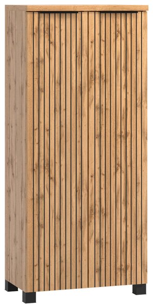 STREDNE VYSOKÁ SKRINKA, dub wotan, čierna, 60/130/35 cm Held - Kúpeľňové skrinky, Online Only