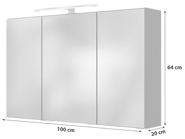 ZRKADLOVÁ SKRINKA, grafitová, 100/64/20 cm Held - Kúpeľňové skrinky, Online Only