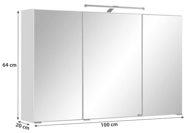 ZRKADLOVÁ SKRINKA, grafitová, 100/64/20 cm Held - Kúpeľňové skrinky, Online Only