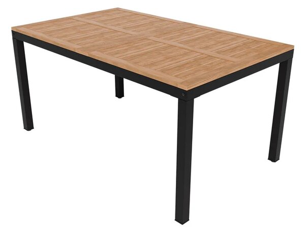 Záhradný set z akáciového dreva pre 6 osôb, čierny kov