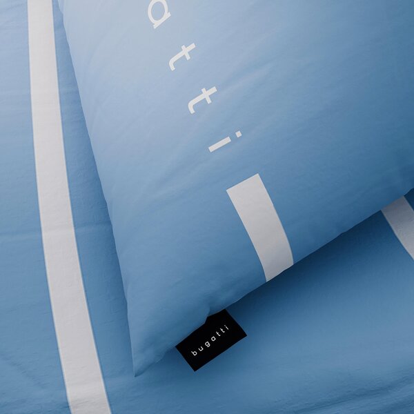 LICENCOVANÁ POSTEĽNÁ BIELIZEŇ satén modrá 135/200 cm Bugatti - Online Only bytové doplnky, Online Only