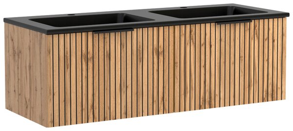 SKRINKA S UMÝVADLOM, čierna, dub wotan, dub wotan, 120 cm Held - Kúpeľňové skrinky, Online Only