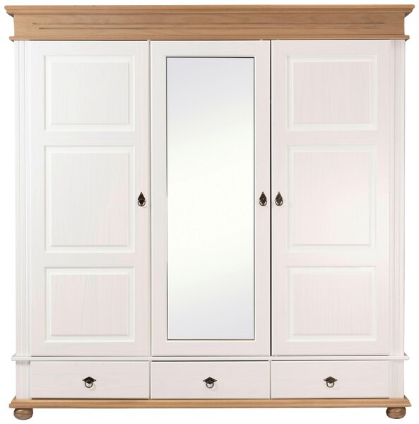ŠATNÍKOVÁ SKRIŇA, borovica, biela, farba duba, 194/220/62 cm Ti'me - Skrine, Online Only
