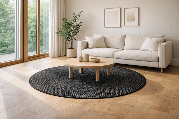 KOBEREC, 150 cm čierna, biela - Online Only bytové doplnky, Online Only