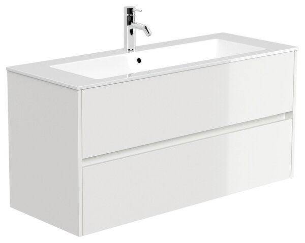 SKRINKA S UMÝVADLOM, biela s vysokým leskom, biela s vysokým leskom, 120/58,5/46,5 cm MID.YOU - Kúpeľňové skrinky, Online Only