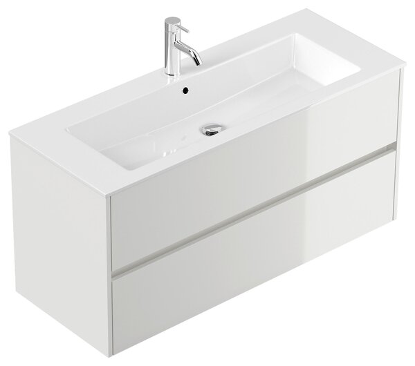 SKRINKA S UMÝVADLOM, biela s vysokým leskom, biela s vysokým leskom, 120/58,5/46,5 cm MID.YOU - Kúpeľňové skrinky, Online Only