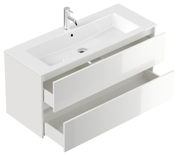 SKRINKA S UMÝVADLOM, biela s vysokým leskom, biela s vysokým leskom, 120/58,5/46,5 cm MID.YOU - Kúpeľňové skrinky, Online Only