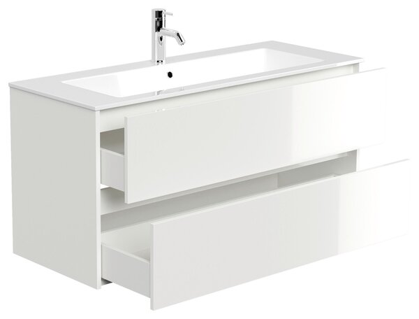 SKRINKA S UMÝVADLOM, biela s vysokým leskom, biela s vysokým leskom, 120/58,5/46,5 cm MID.YOU - Kúpeľňové skrinky, Online Only