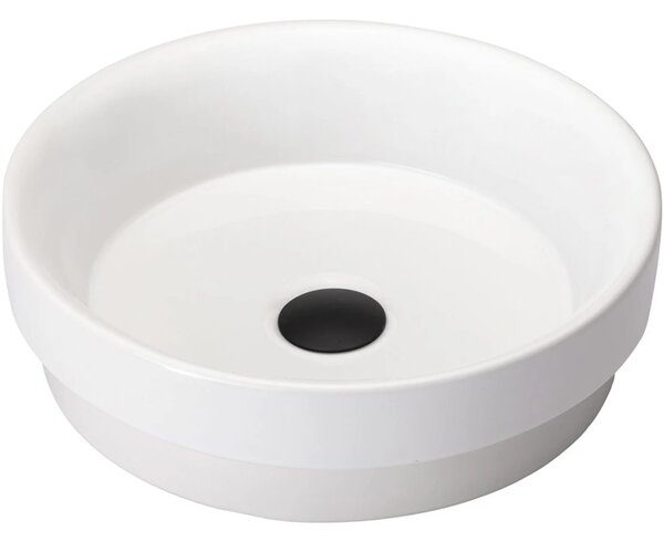 CERANO - Umývadlo keramické Sonora - polozápustné a na dosku - biela lesklá - ⌀ 40 cm