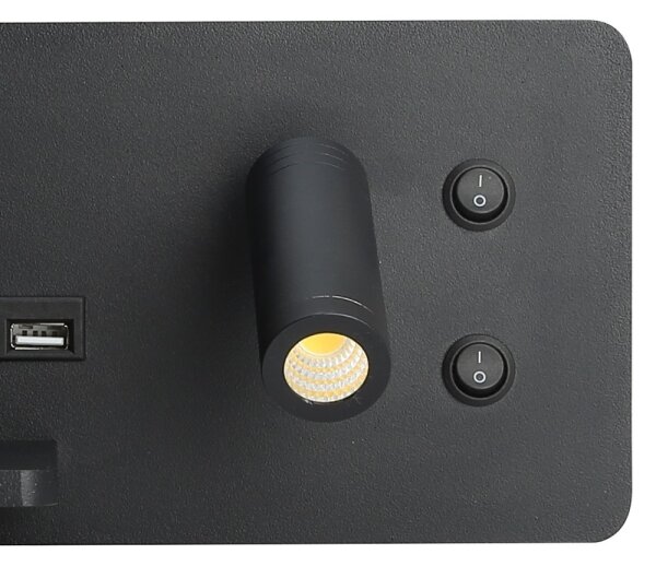 Immax 08288L-LED Nástenné sviet. s pol., USB a bezdr. nab. LED/3W/230V + LED/3W