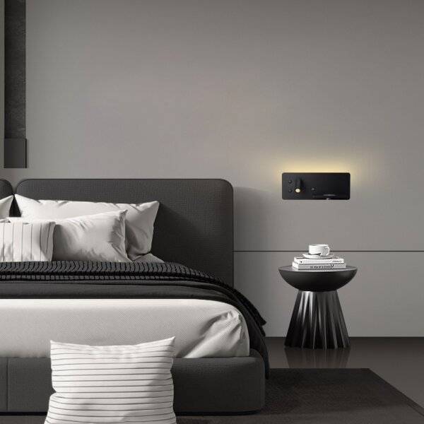 Immax 08287L-LED Nástenné sviet. s pol., USB a bezdr. nab. LED/3W/230V + LED/3W