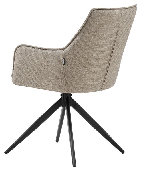 STOLIČKA S PODRÚČKAMI, železo, ženilka, vzhľad kože, čierna, taupe Livetastic - Stoličky, Online Only