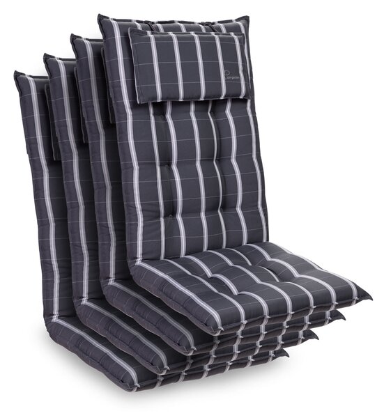 Blumfeldt Sylt, čalúnená podložka, podložka na stoličku, podložka na vyššie polohovacie kreslo, vankúš, polyester, 50 × 120 × 9 cm, 4 x podložka