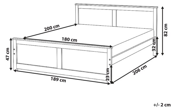 Drevená posteľ prírodné svetlé borovicové drevo MDF brezové drevo 180 x 200 cm rám postele s čelom