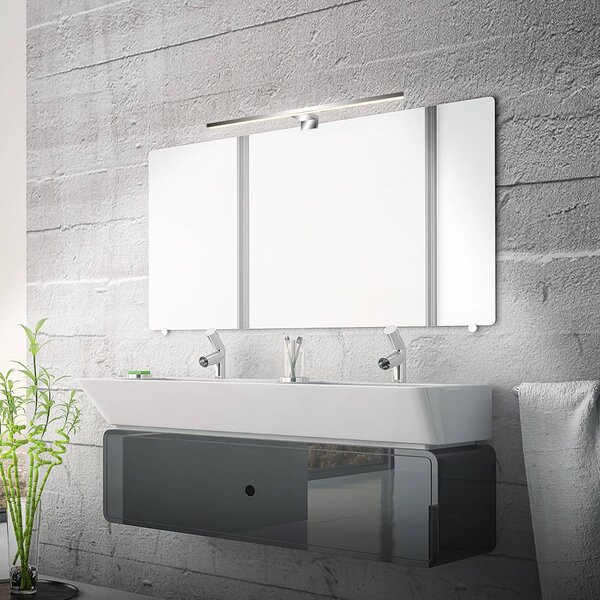 Briloner LED zrkadlo svetlo Dun 2 v 1, chróm, IP44, dĺžka 50 cm, Chrómová / strieborná, Kúpeľňa, Plast, Moderný, Nástenné svietidlo
