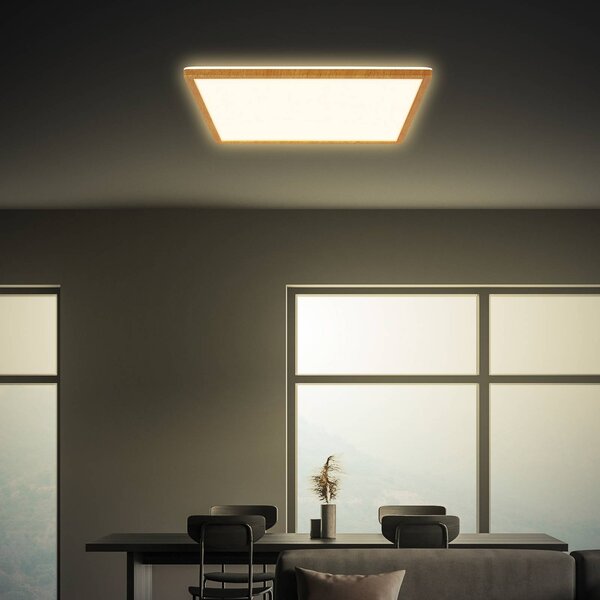 Stropné LED svetlo Tava Wood, 42 x cm, plast, 3 000 K, Svetlé drevo, Obývacia izba / jedáleň, Plast, Stropné svetlo