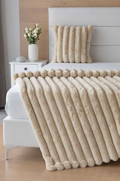 Deka Fluffy béžová Jednobarevná deka 130/180