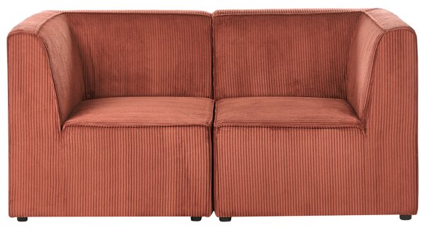 Modulárna 2-miestna pohovka zlatohnedá menčestrová moderný dizajn minimalistický štýl