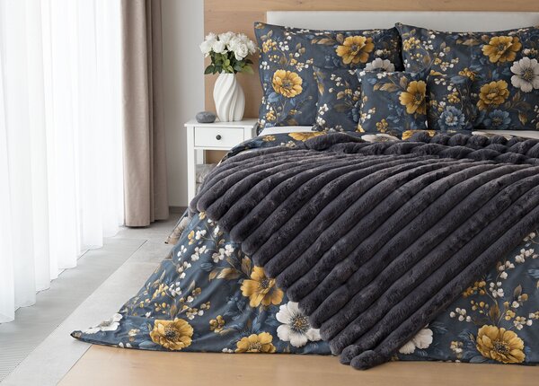 Deka Fluffy antracitová Jednobarevná deka 130/180