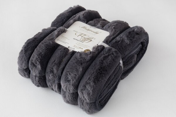 Deka Fluffy antracitová Jednobarevná deka 130/180