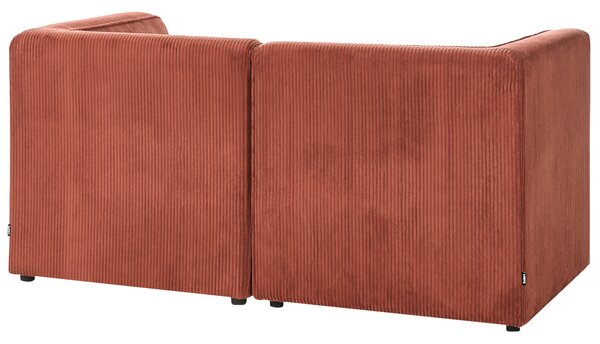Modulárna 2-miestna pohovka zlatohnedá menčestrová moderný dizajn minimalistický štýl