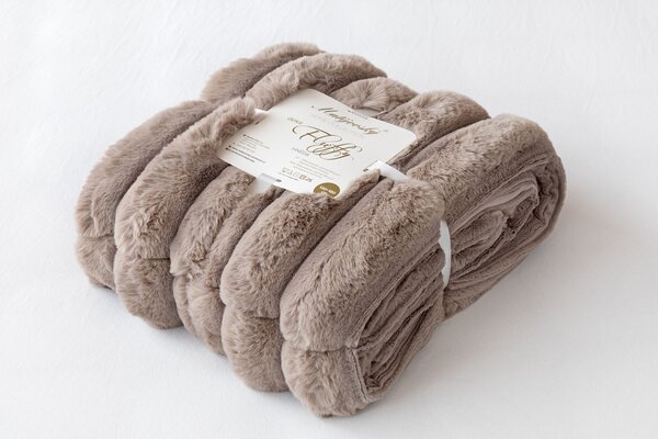 Deka Fluffy hnědá Jednobarevná deka 130/180