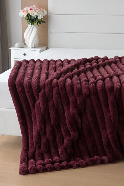 Deka Fluffy vínová Jednobarevná deka 130/180
