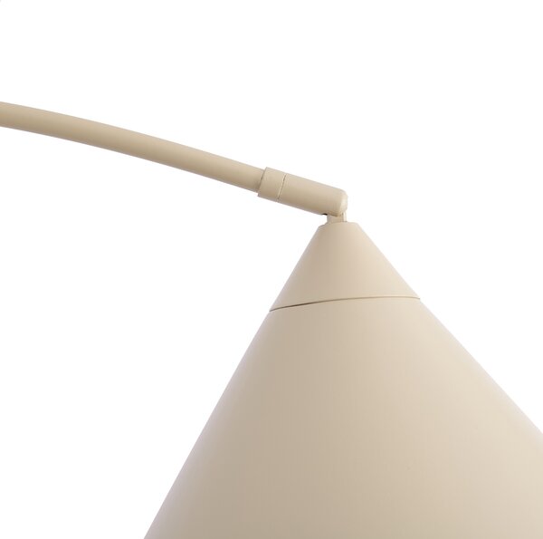 Retro stojaca lampa béžová s bielym interiérom - Triangolo
