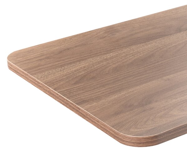 Výškovo nastaviteľný stôl na notebook hnedá čierna oceľový rám 70 x 40 cm manuálne nastavenie výšky moderná kancelária