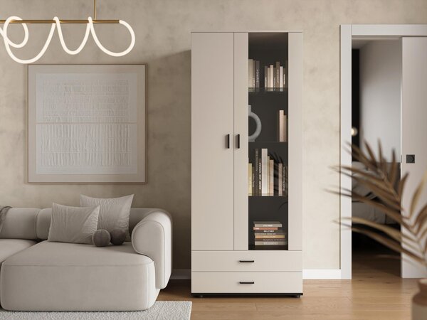 Mirjan24 Vysoká vitrína 2D2S Boho B6, Osvetlenie: bez osvetlenia, Farby: biela / biely lesk 5902928103359