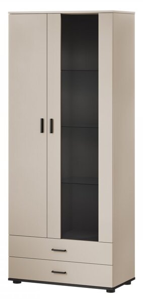 Mirjan24 Vysoká vitrína 2D2S Boho B6, Osvetlenie: bez osvetlenia, Farby: biela / biely lesk 5902928103359